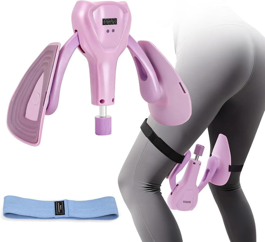 Thigh Master and Resistance Band Set, 0-110Lbs Adjustable Pelvic Floor Trainer & Kegel Exerciser for Women, Inner Thigh Toning, Glutes & Full Body Workouts
