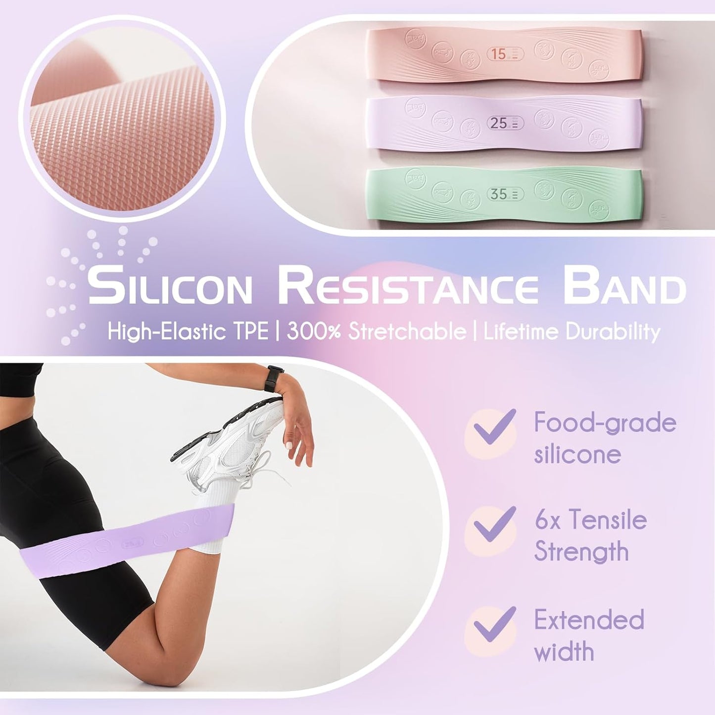 Pilates Ring Set: 14-Inch Magic Circle with Dual Padded Handles, Pilates Mini Ball, and Resistance Bands (15, 25, 35 lbs)