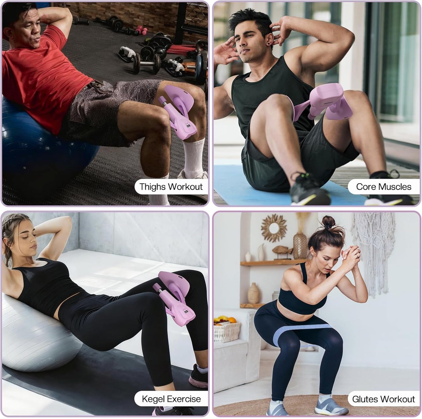 Thigh Master and Resistance Band Set, 0-110Lbs Adjustable Pelvic Floor Trainer & Kegel Exerciser for Women, Inner Thigh Toning, Glutes & Full Body Workouts