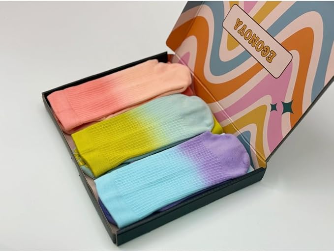 Pilates Socks with Grips for Women（Set of 3, 3 colors）