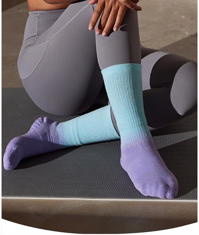 Pilates Socks with Grips for Women（Set of 3, 3 colors）