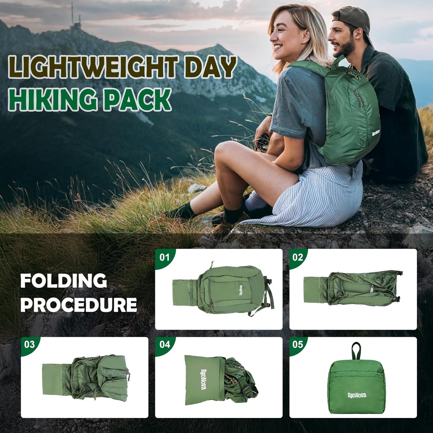 12L Ultralight Foldable Water-Resistant Daypack